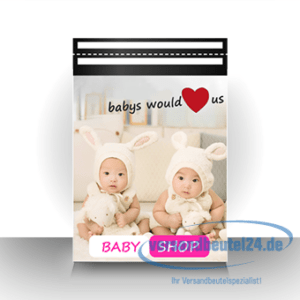 Retourenversandbeutel 41cm+7cm x 30cm, Bilddruck Coex